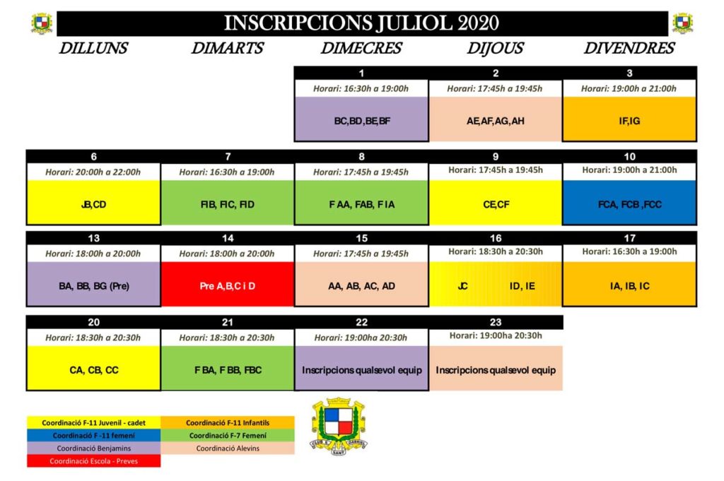 Inscripciones 2020-2021 / CE Sant Gabriel